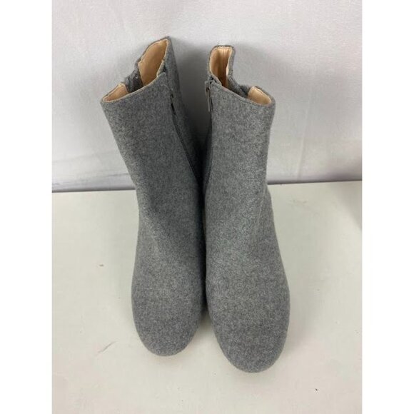 Nine West Shoes - Nine West Gray Wool Dress  Fabric Zip Ankle‎ Boots Women's 9.5